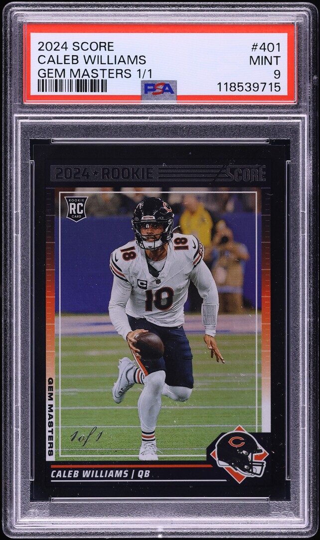 2024 Score Gem Masters Caleb Williams ROOKIE 1/1 #401 PSA 9 MINT