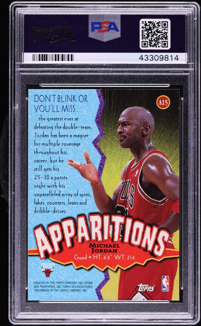 1998 Topps Apparitions Michael Jordan #A15 PSA 10 GEM MINT