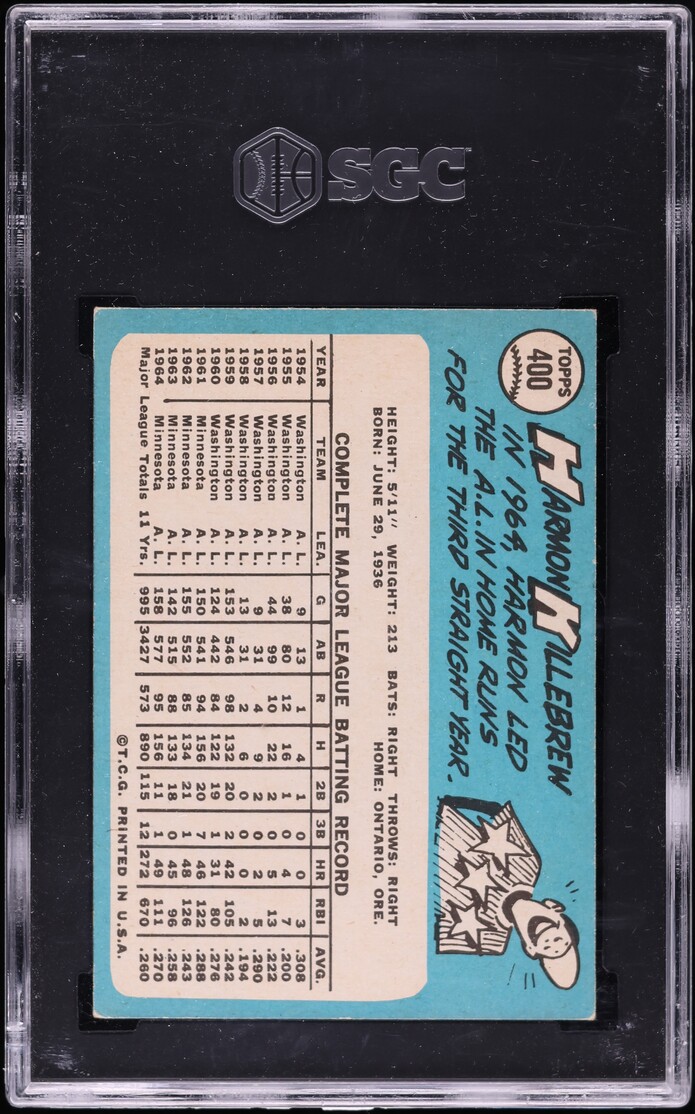 1965 Topps Harmon Killebrew #400 SGC 3 VG