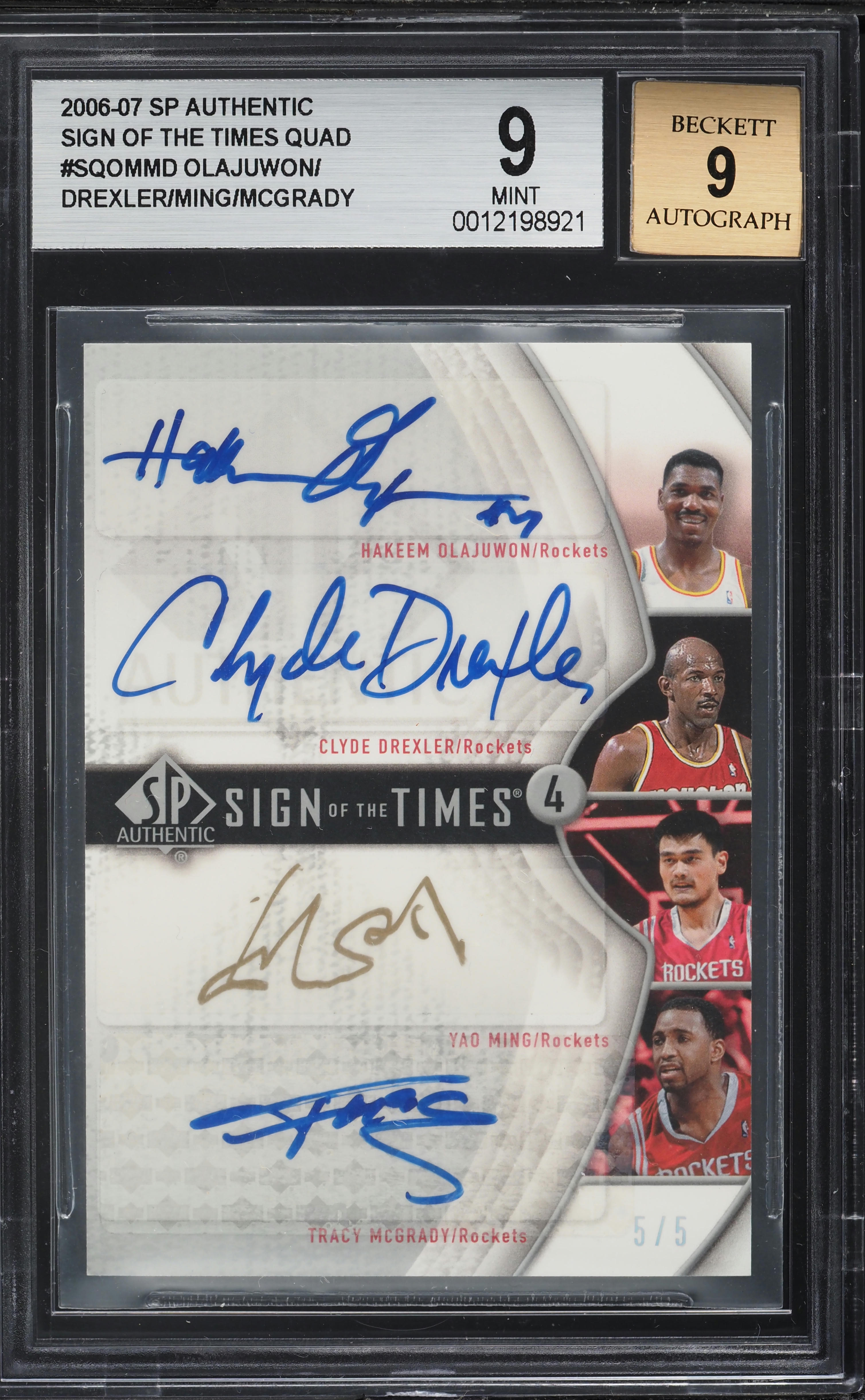 2006 SP Authentic Sign Of The Times Olajuwon Drexler Ming McGrady