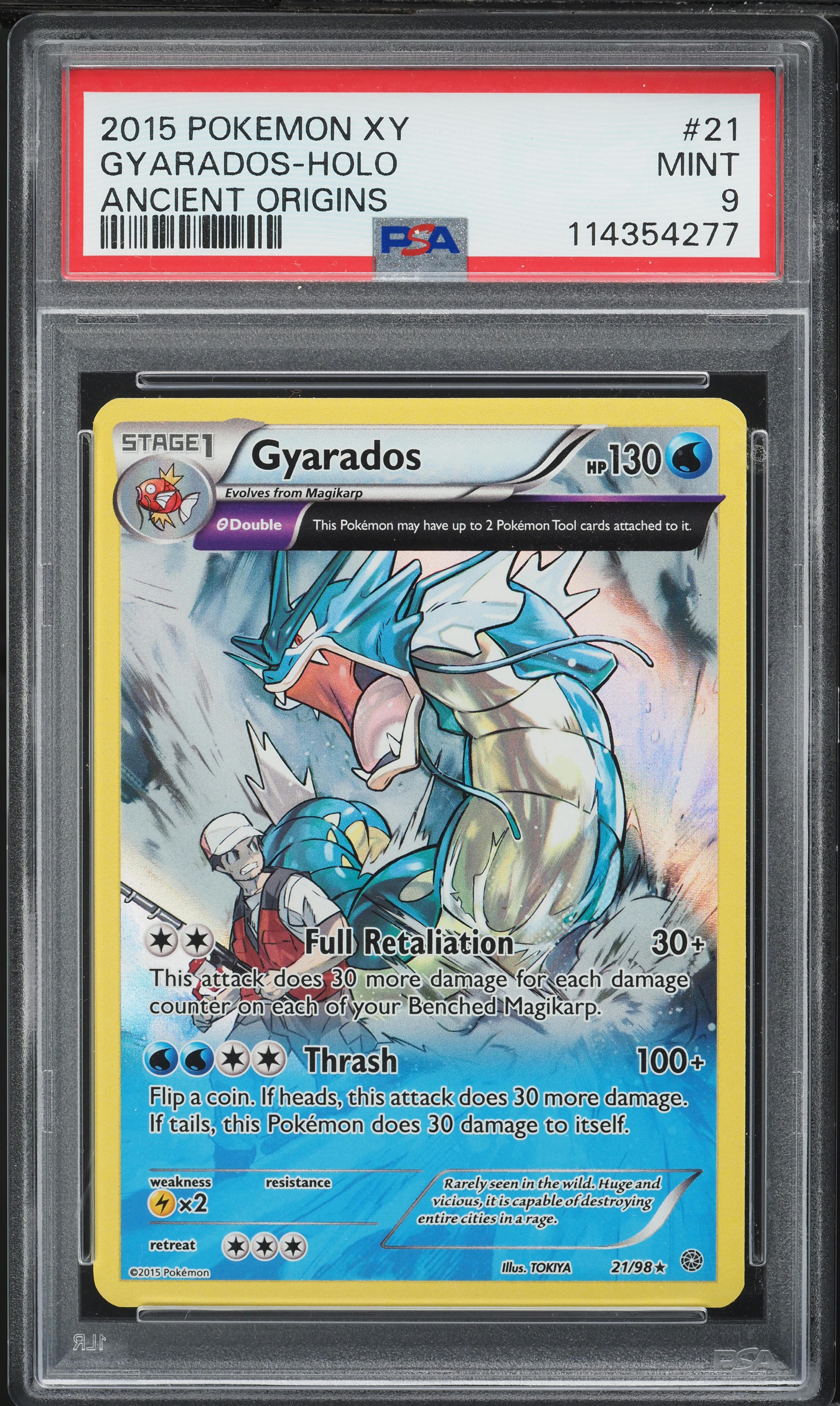 2015 Pokemon XY Ancient Origins Holo Gyarados #21 PSA 9 MINT on