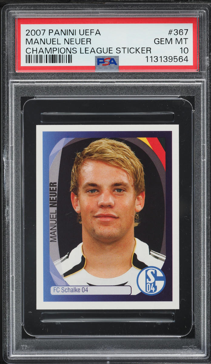 2007 Panini UEFA Champions League Sticker Manuel Neuer ROOKIE #367 PSA 10 GEM