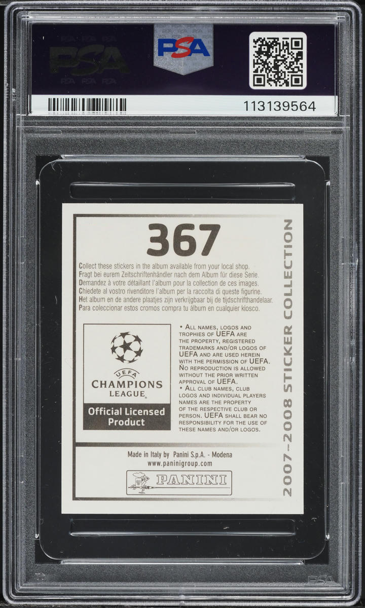 2007 Panini UEFA Champions League Sticker Manuel Neuer ROOKIE #367 PSA 10 GEM
