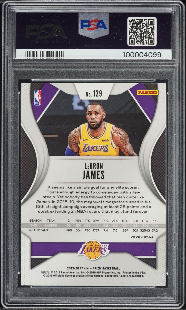 2019 Panini Prizm Red Ice LeBron James #129 PSA 9 MINT