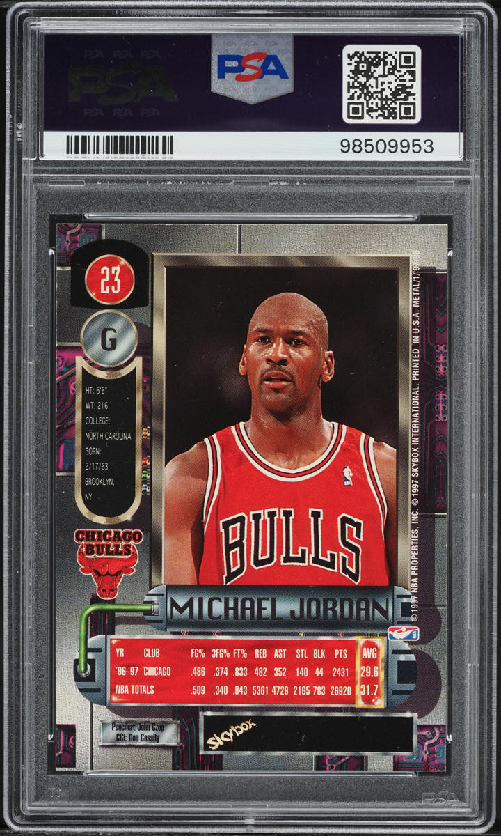 1997 Metal Universe Basketball Michael Jordan #23 PSA 5 EX