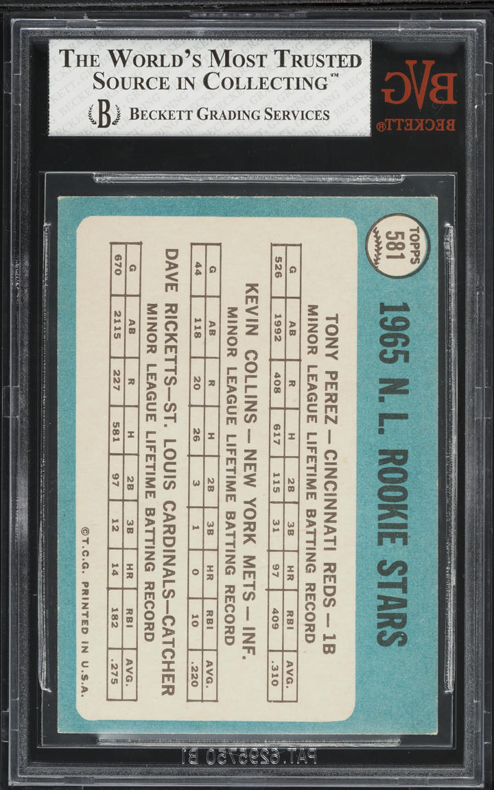 1965 Topps Tony Perez SP ROOKIE #581 BVG 6.5 EXMT+
