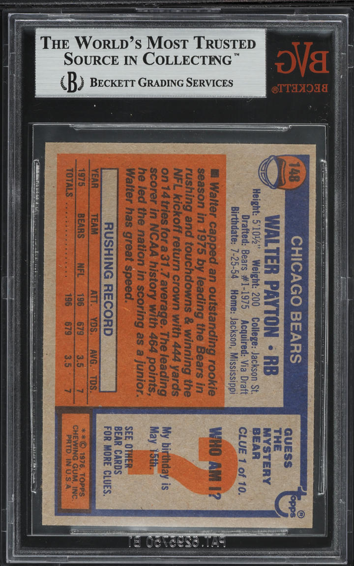 1976 Topps Football Walter Payton ROOKIE #148 BVG 8.5 NM-MT+