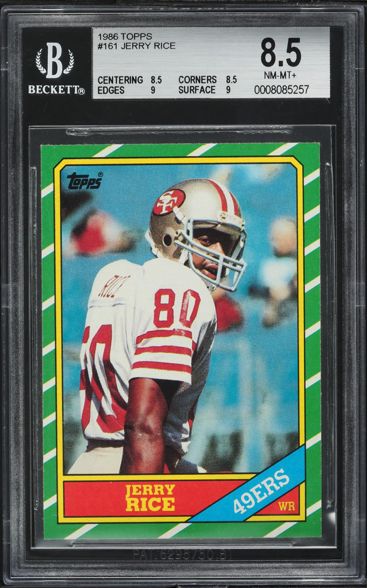 1986 Topps Football Jerry Rice ROOKIE #161 BGS 8.5 NM-MT+