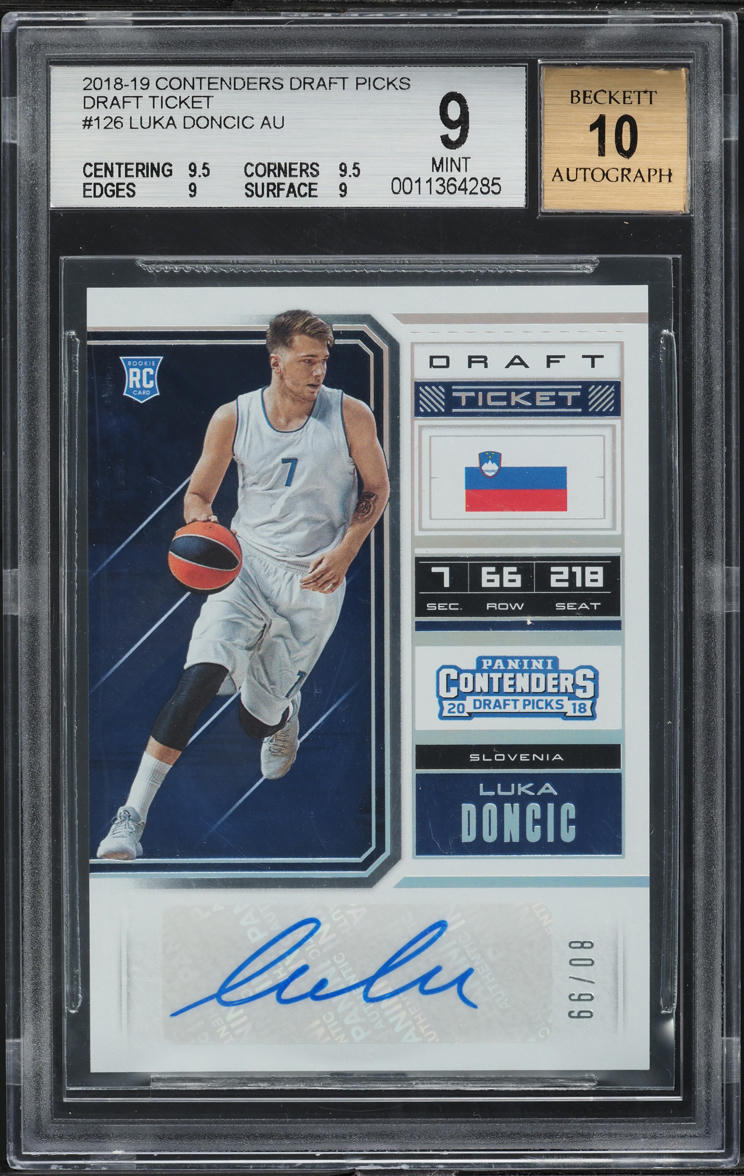 2018 Panini Contenders Draft Picks Ticket Luka Doncic ROOKIE AUTO /99 BGS 9