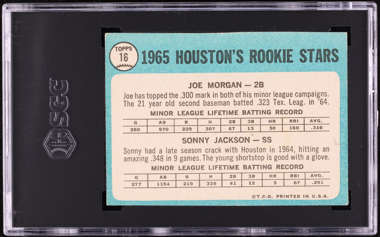 1965 Topps Joe Morgan ROOKIE #16 SGC AUTH