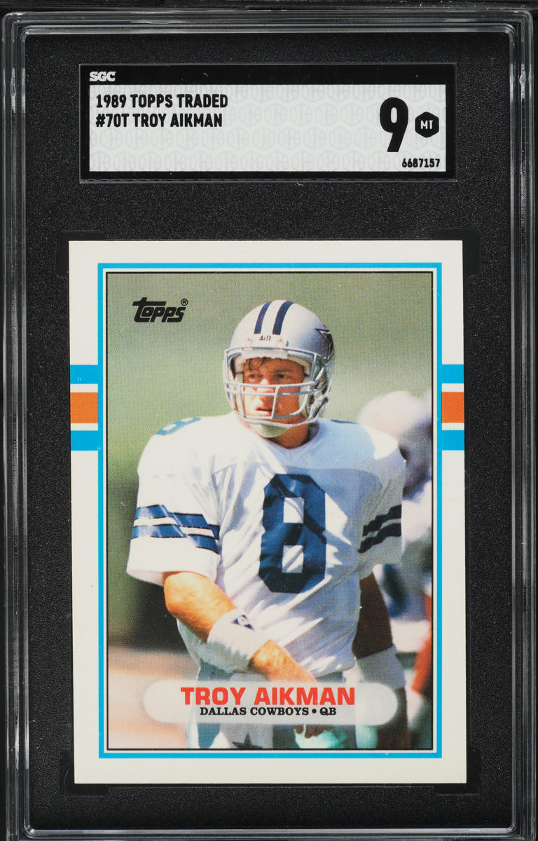 1989 Topps Traded Troy Aikman ROOKIE #70T SGC 9 MINT