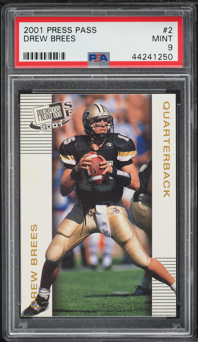 2001 Press Pass Drew Brees ROOKIE #2 PSA 9 MINT