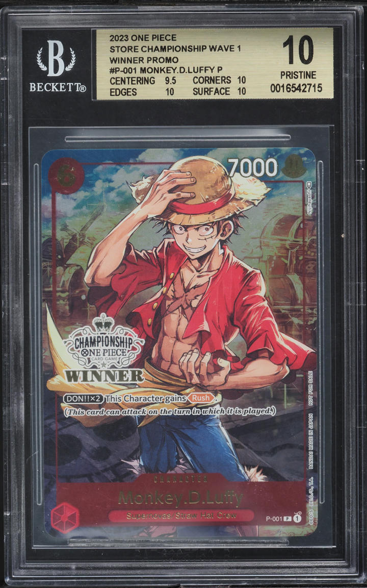 2023 One Piece Promo Store Championship Wave 1 Monkey D. Luffy #P-001 BGS 10