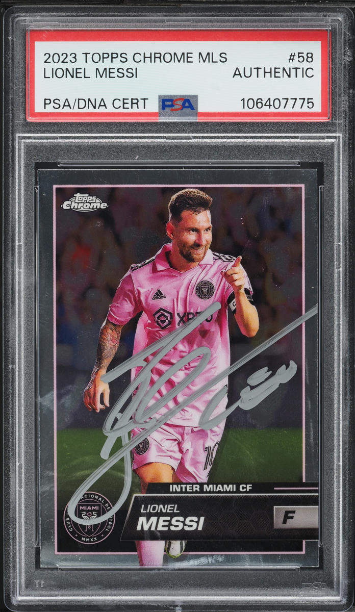 2023 Topps Chrome MLS Lionel Messi AUTO #58 PSA AUTH on Fanatics