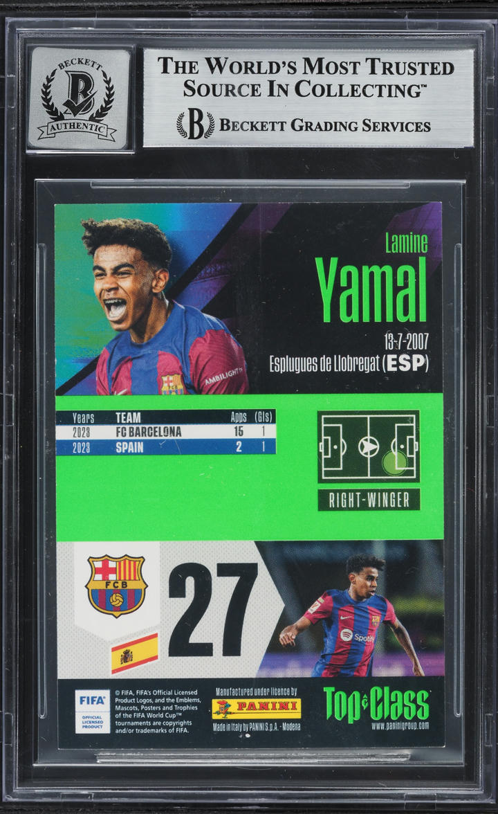 2024 Panini Top Class Lamine Yamal ROOKIE AUTO #253 BAS BGS AUTH