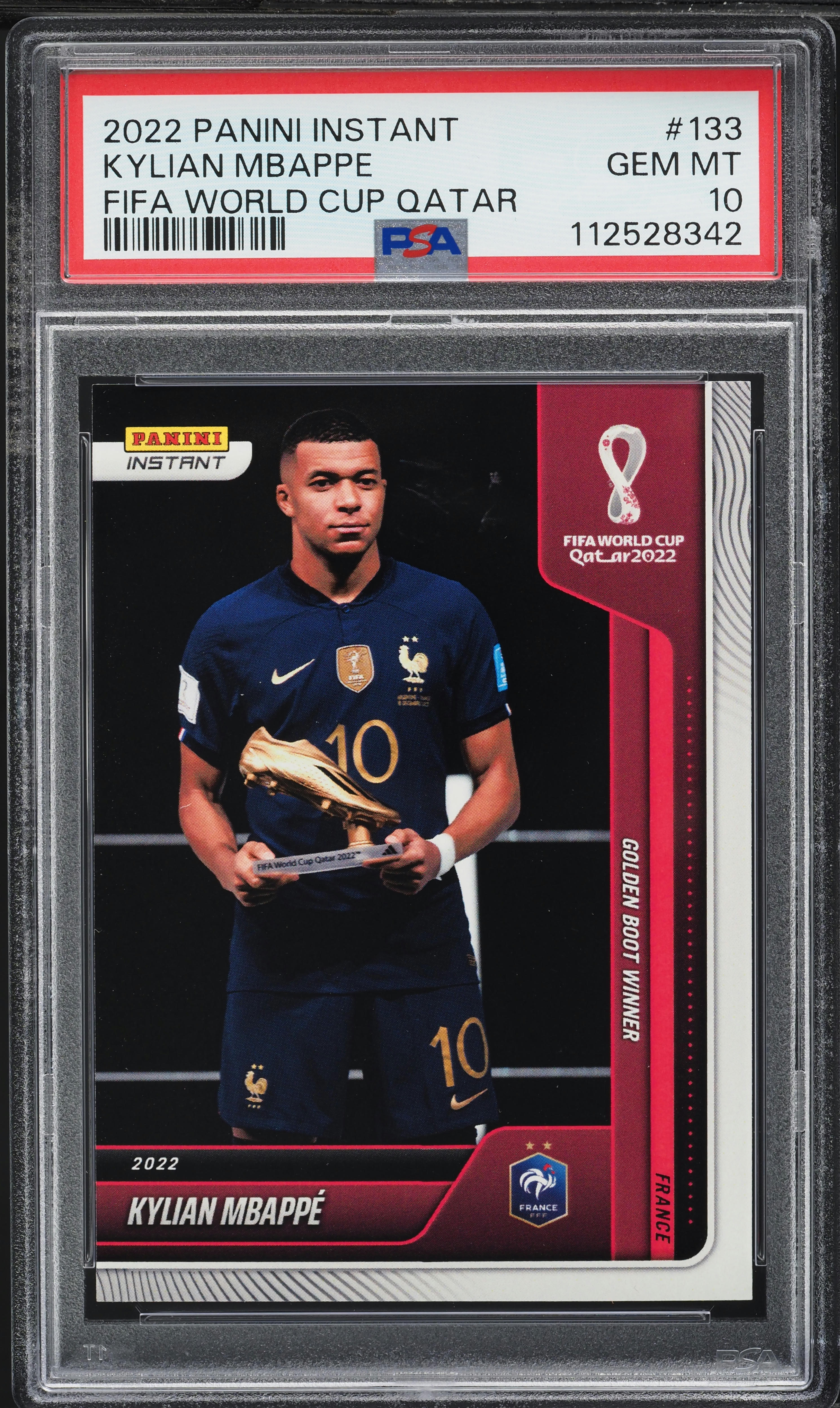 2022 Panini Instant FIFA World Cup Qatar Kylian Mbappe #133 PSA 10