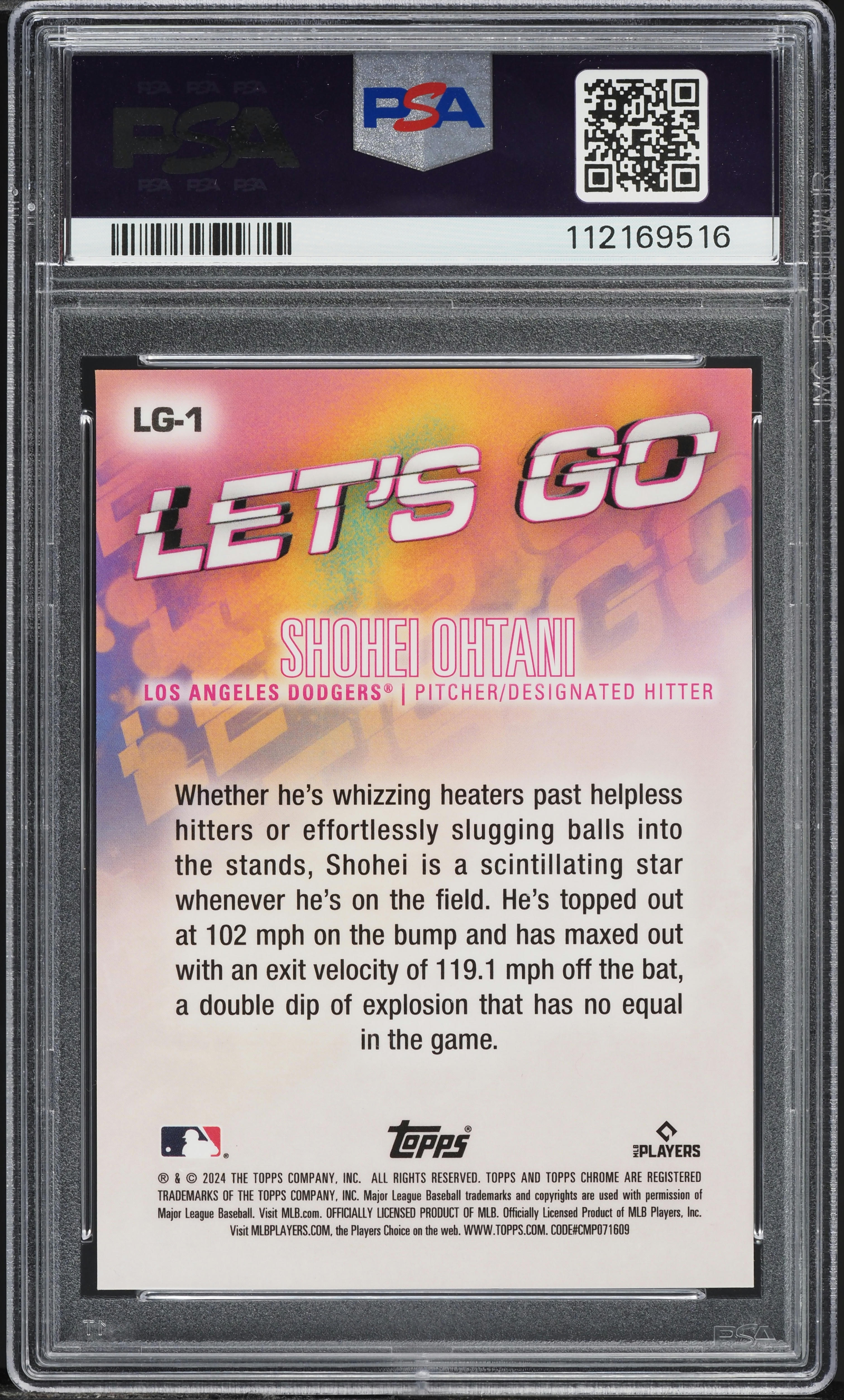 2024 Topps Big League Let's Go Shohei Ohtani /50 #LG1 PSA 10 GEM