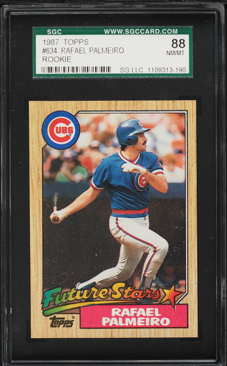 1987 Topps Future Stars Rafael Palmeiro ROOKIE #634 SGC 8 NM-MT