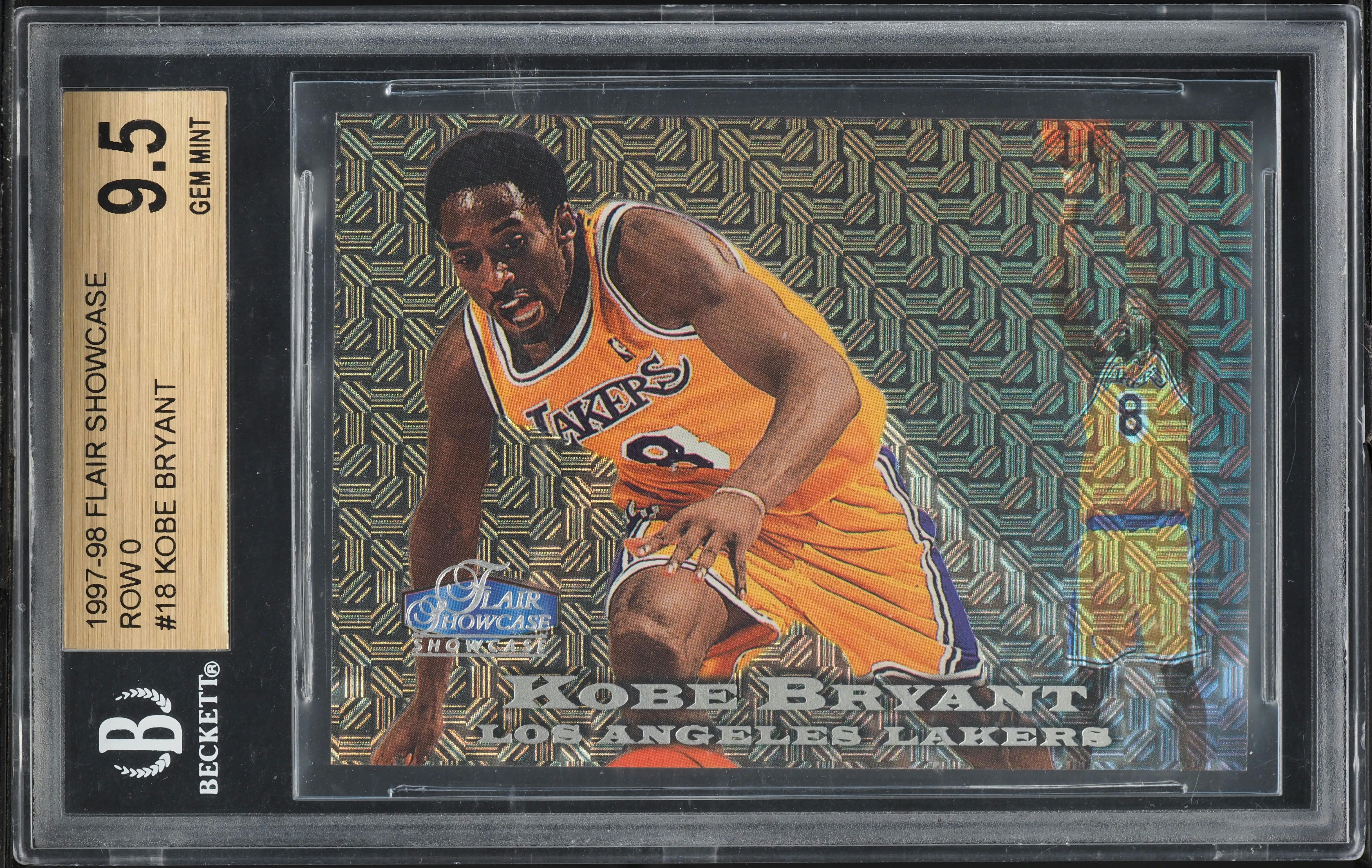 1997 Flair Showcase Row 0 Kobe Bryant /250 #18 BGS 9.5 GEM MINT on 