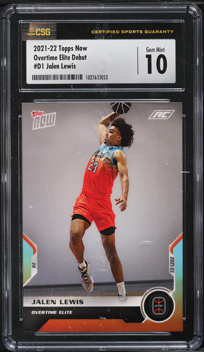2021 Topps Now Overtime Elite Debut Jalen Lewis ROOKIE #D1 CSG 10 GEM MINT