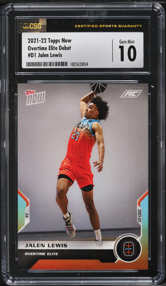2021 Topps Now Overtime Elite Debut Jalen Lewis ROOKIE #D1 CSG 10 GEM MINT
