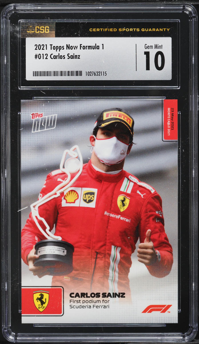 2021 Topps Now Formula 1 F1 Carlos Sainz #012 CSG 10 GEM MINT