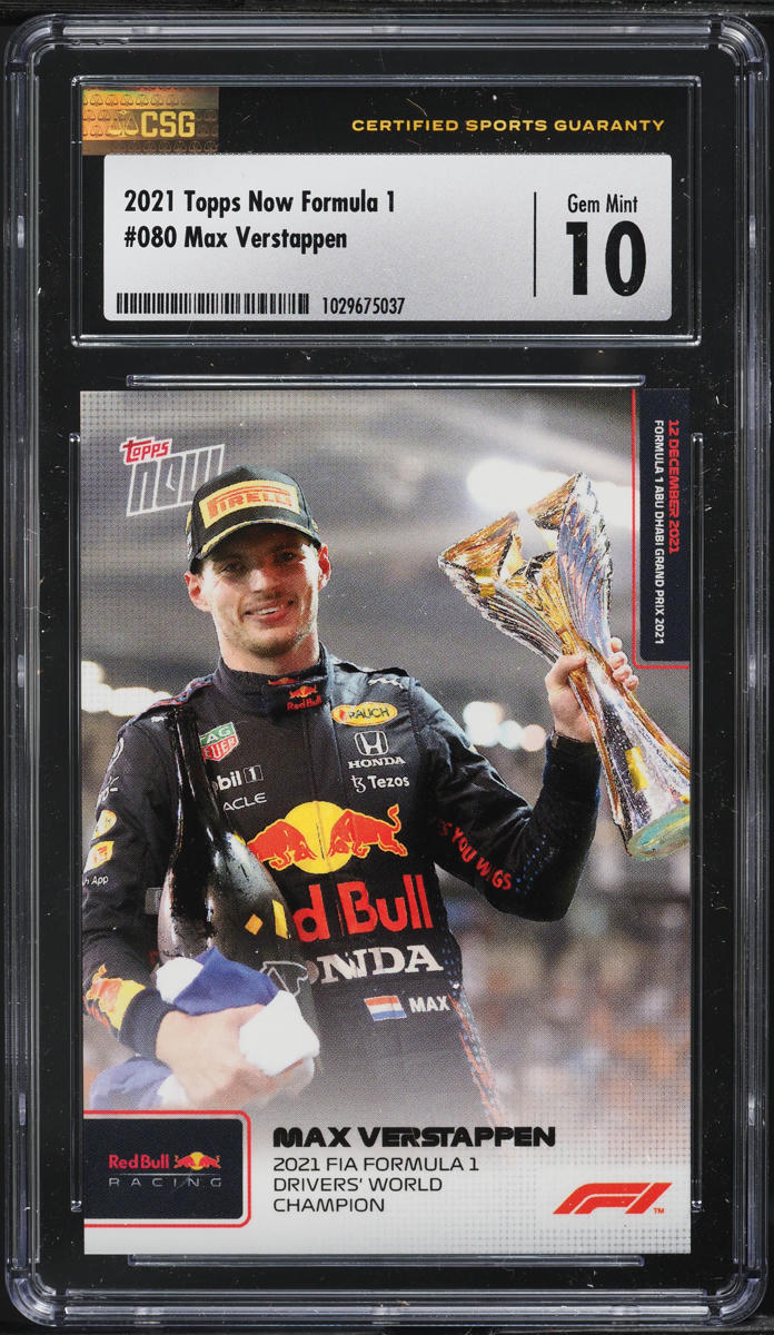 2021 Topps Now Formula 1 Max Verstappen #080 CSG 10 GEM MINT