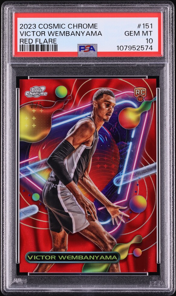 2023 Topps Chrome Cosmic Red Flare Victor Wembanyama ROOKIE /5 #151 PSA 10 GEM