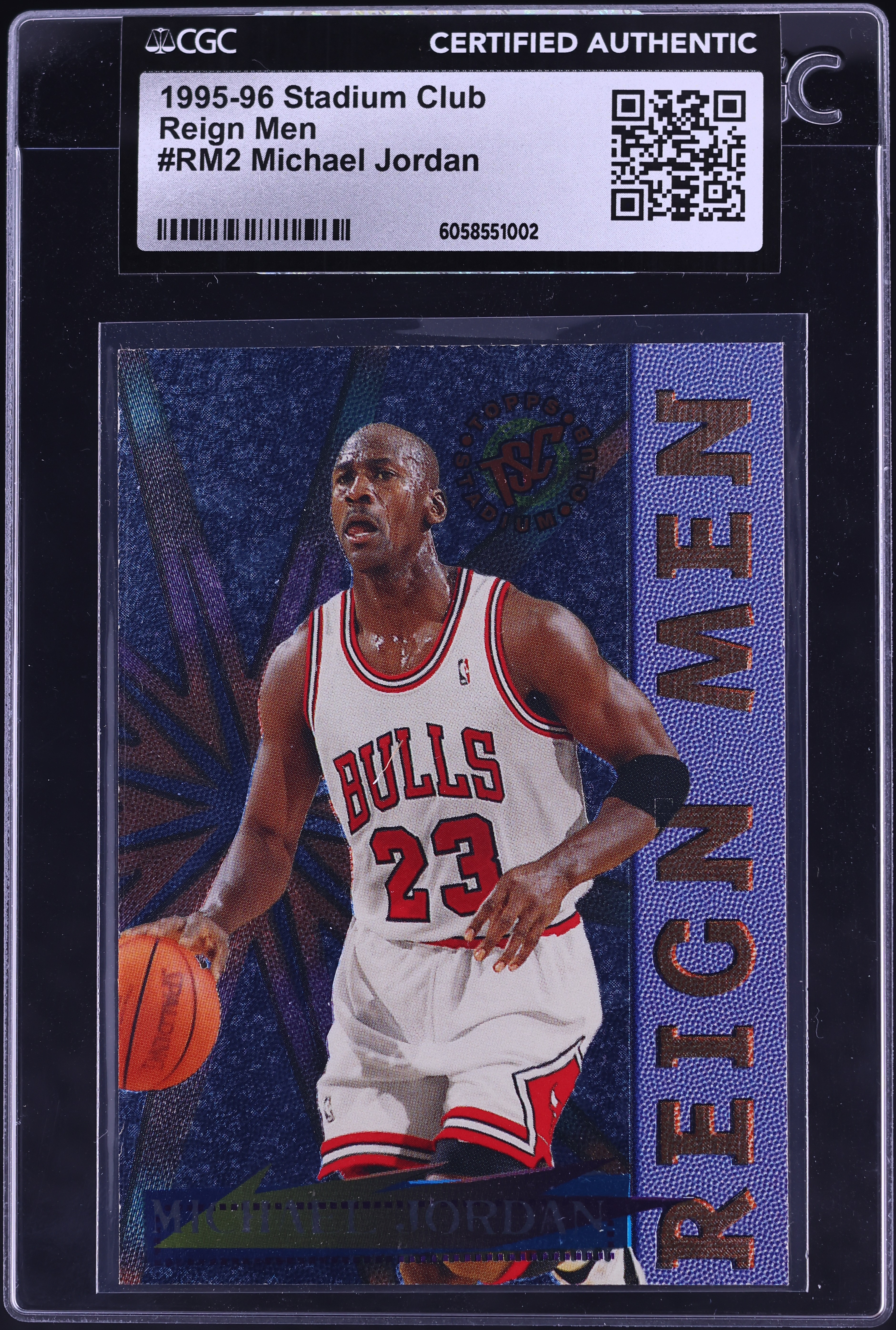 1995 Stadium Club Reign Men Michael Jordan #RM2 CGC AUTH on