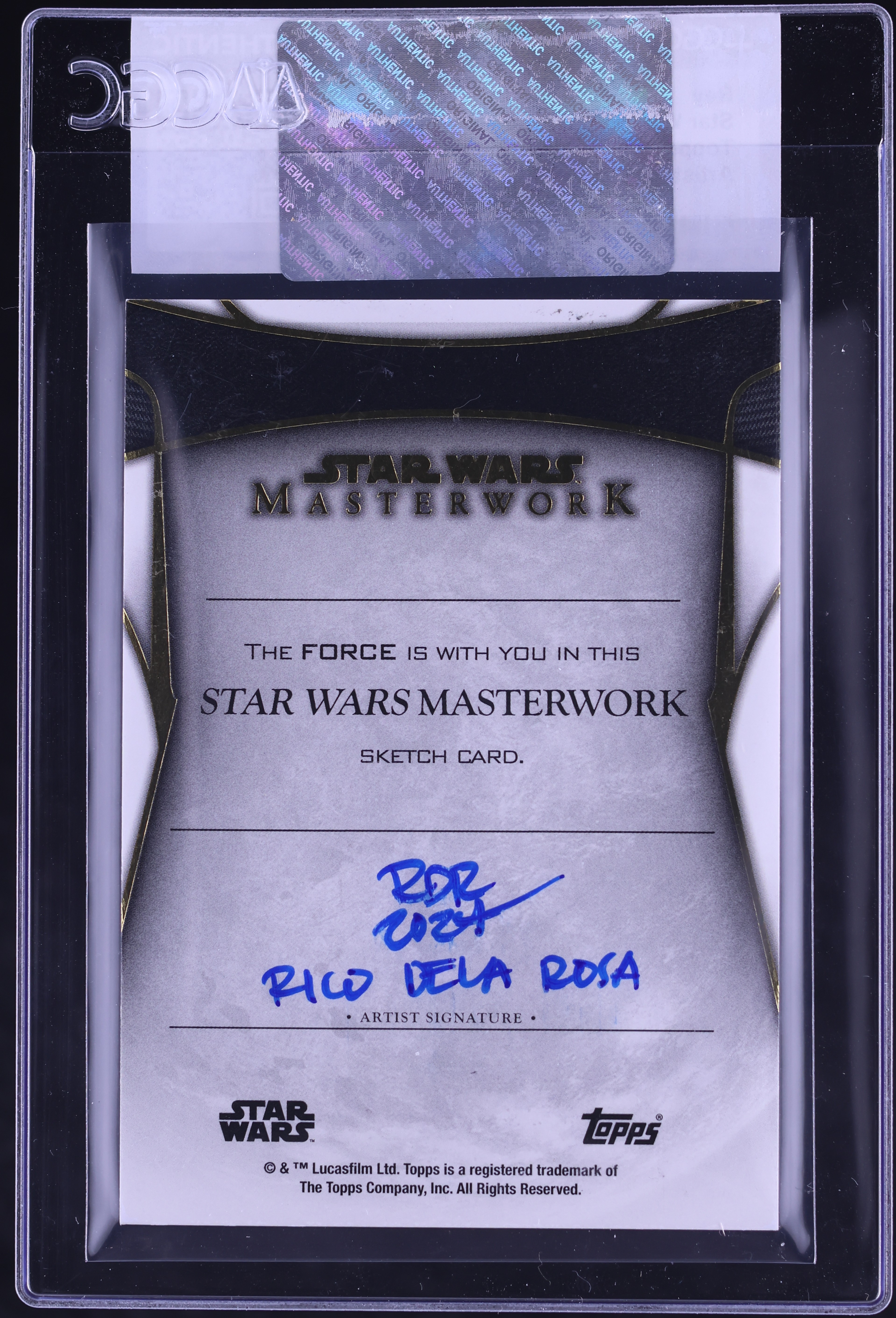 2025 Topps Star Wars Masterwork Sketch Card Rico Dela Rosa Rey 1/1 