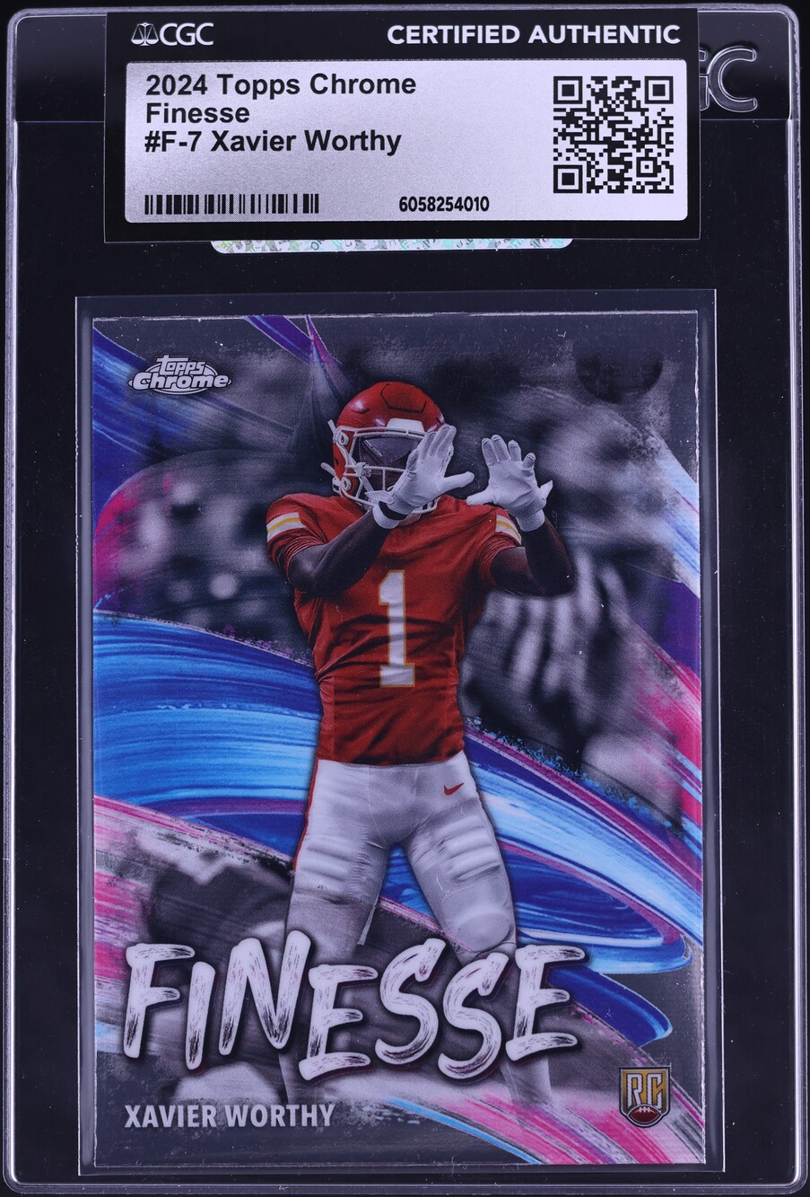 2024 Topps Chrome Finesse Xavier Worthy ROOKIE #F-7 CGC AUTH