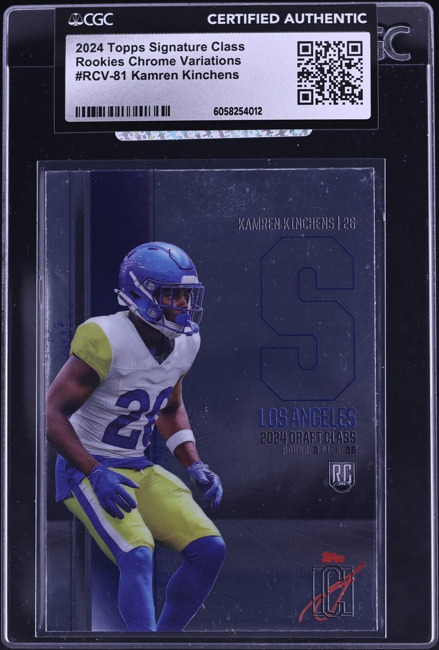 2024 Topps Signature Class Chrome Variation Kamren Kinchens ROOKIE CGC AUTH