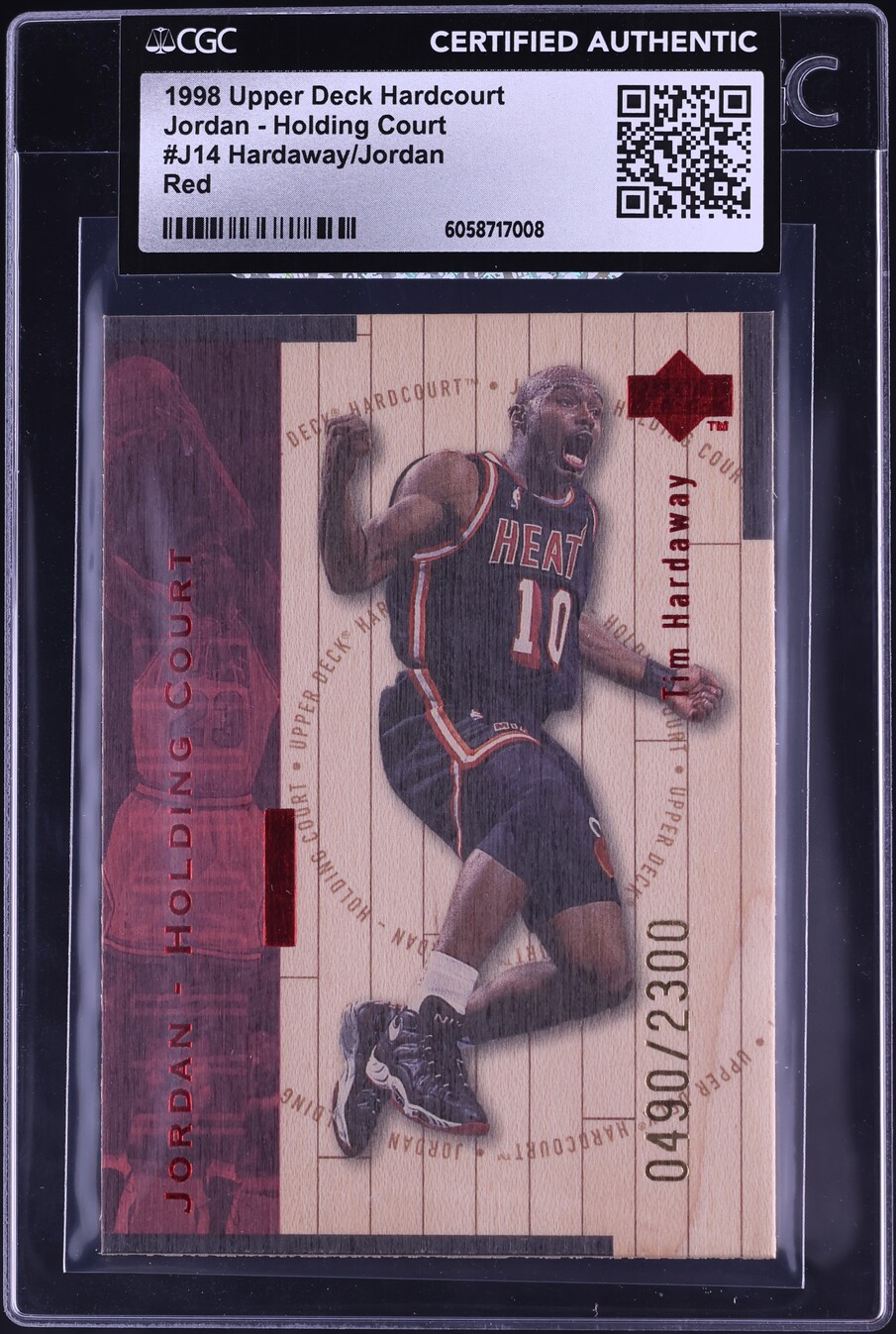 1998 UD Hardcourt Holding Court Red Tim Hardaway Michael Jordan