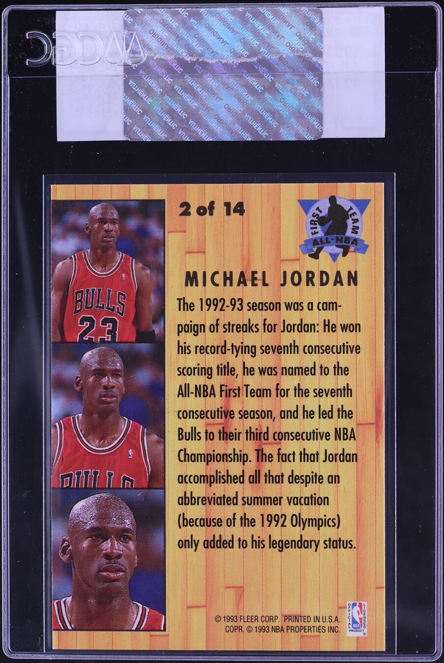 1993 Ultra All-NBA Team Michael Jordan #2 CGC AUTH