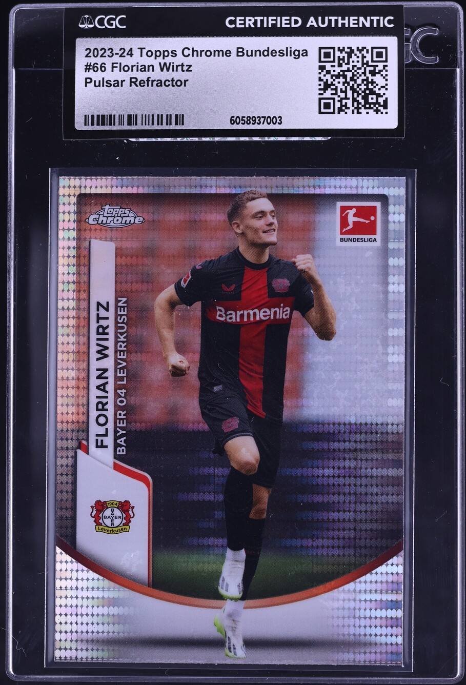 2023 Topps Chrome Bundesliga Pulsar Refractor Florian Wirtz #66 CGC AUTH