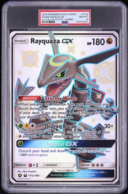 2018 Pokemon SM Hidden Fates Premium Jumbo Shiny Rayquaza GX #177a PSA 8 NM-MT on Fanatics Collect 2018 Pokemon SM Hidden Fates Premium Jumbo Shiny Rayquaza GX #177a PSA 8 NM-MT on Fanatics Collect
