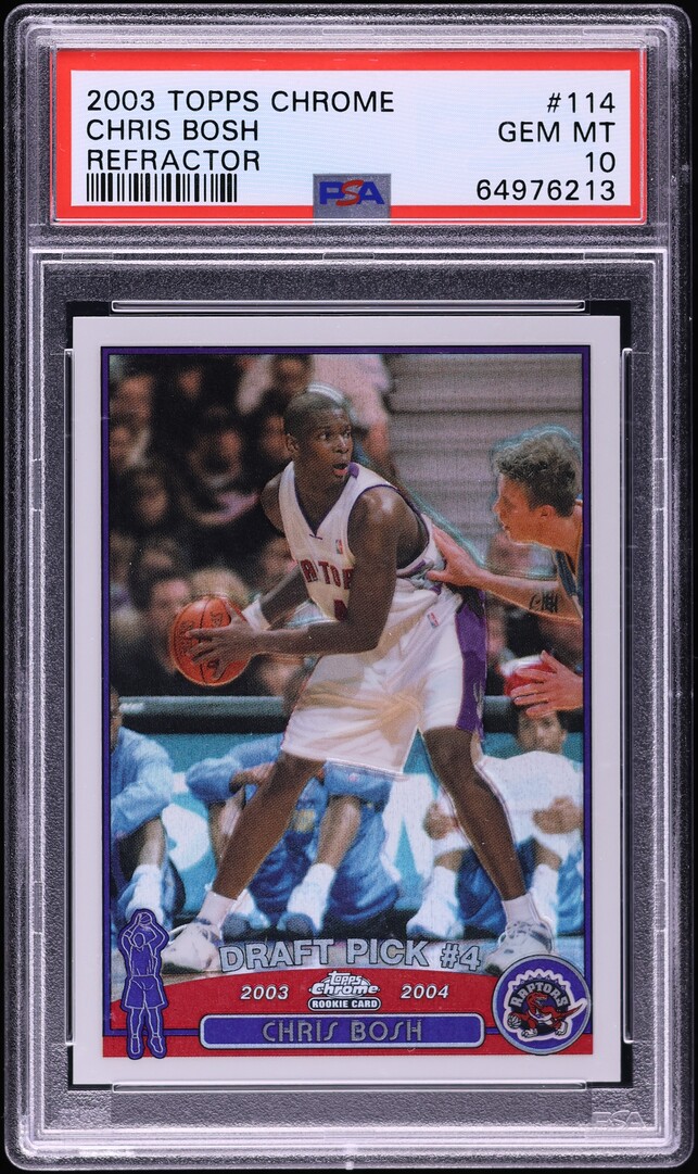 2003 Topps Chrome Refractor Chris Bosh ROOKIE #114 PSA 10 GEM MINT