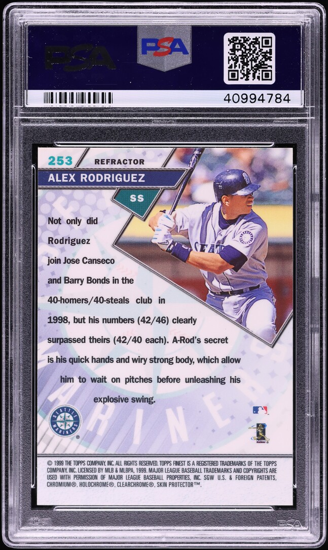 1999 Finest Refractor Alex Rodriguez #253 PSA 10 GEM MINT