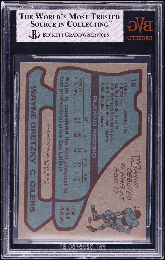 1979 Topps Hockey Wayne Gretzky ROOKIE #18 BVG 7.5 NRMT+