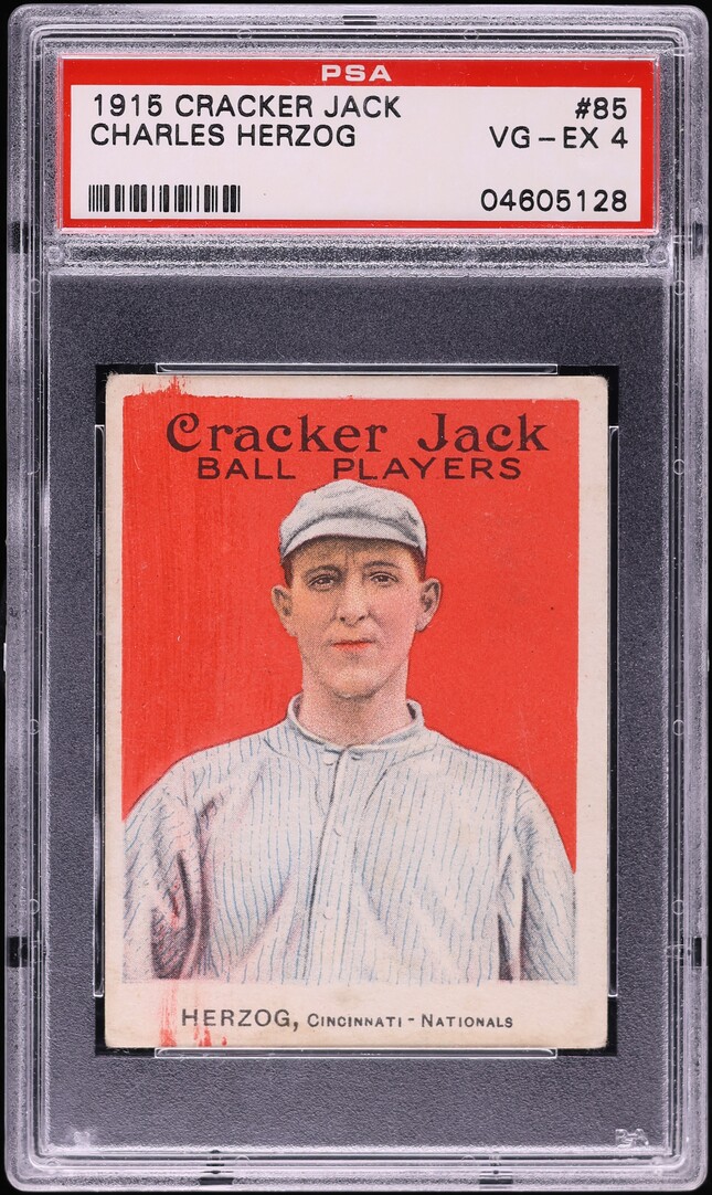 1915 Cracker Jack Charles Buck Herzog #85 PSA 4 VGEX