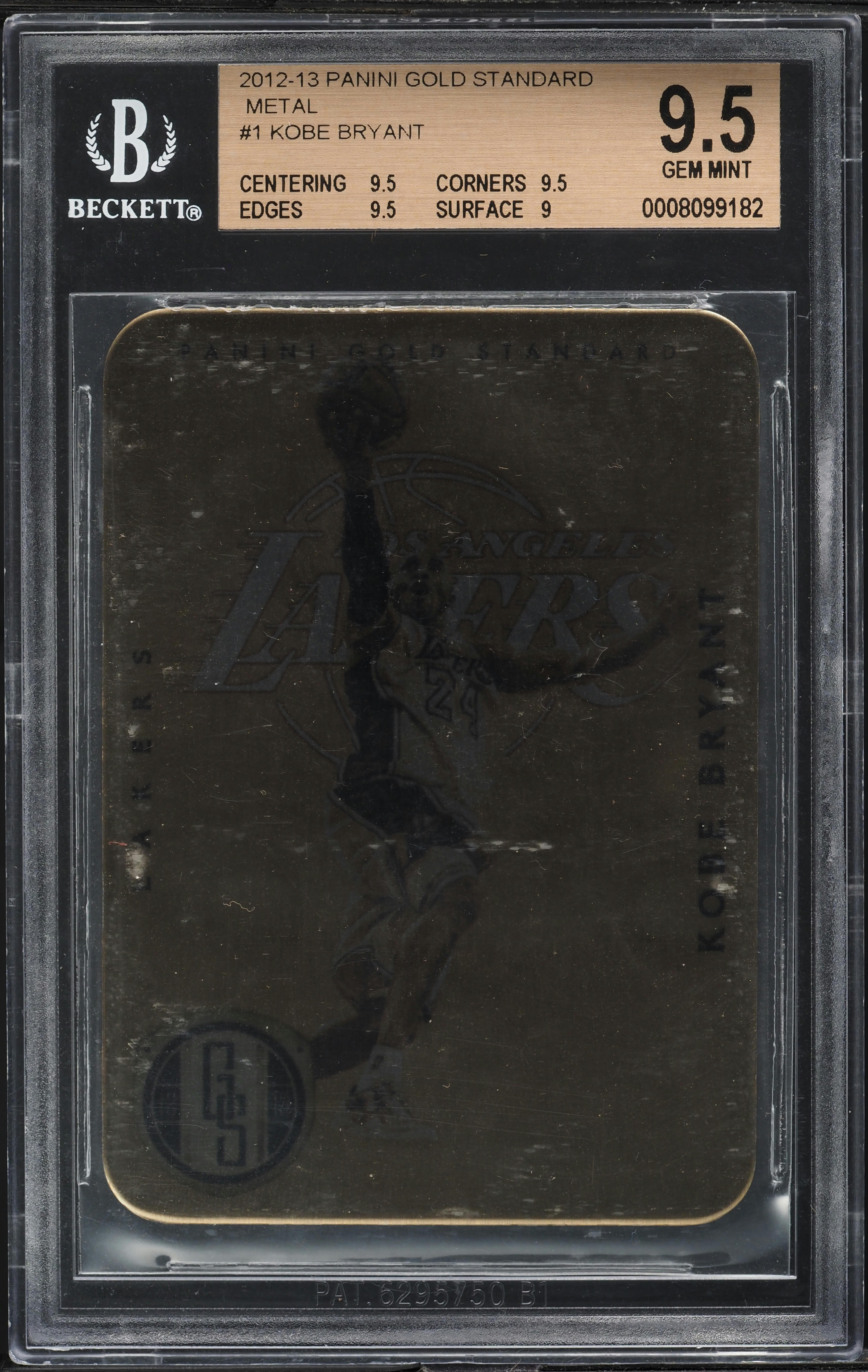 2012 Panini Gold Standard Metal Kobe Bryant #1 BGS 9.5 GEM MINT on 