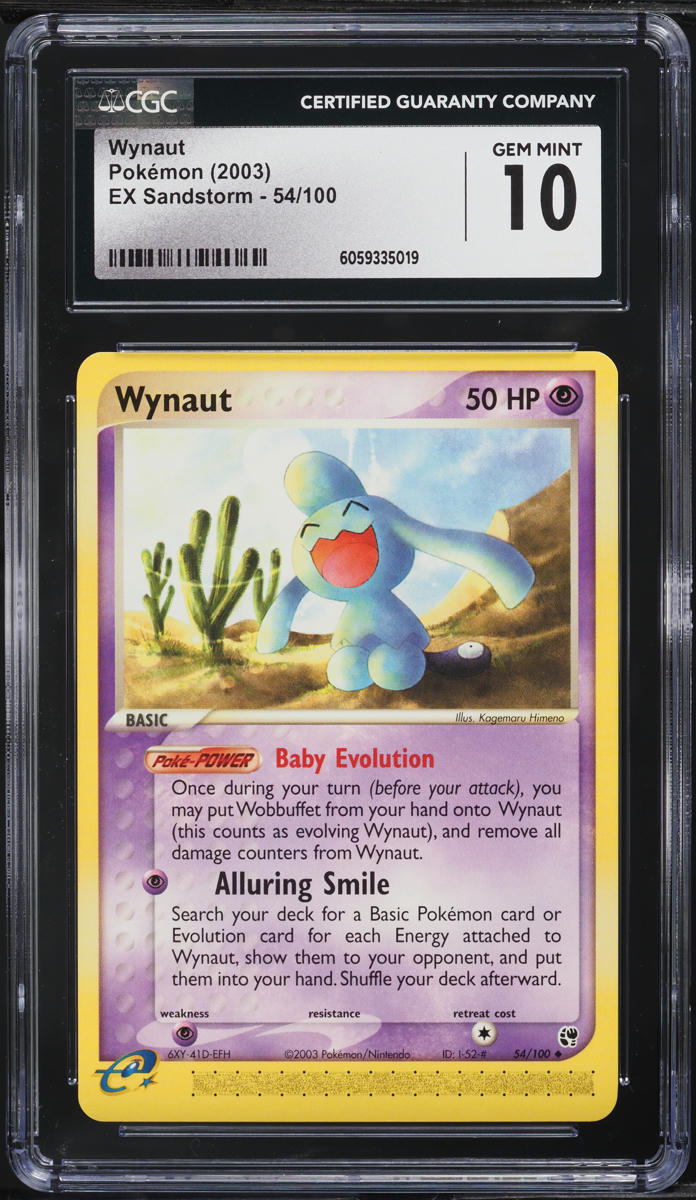 2003 Pokemon EX Sandstorm Wynaut #54 CGC 10 GEM MINT