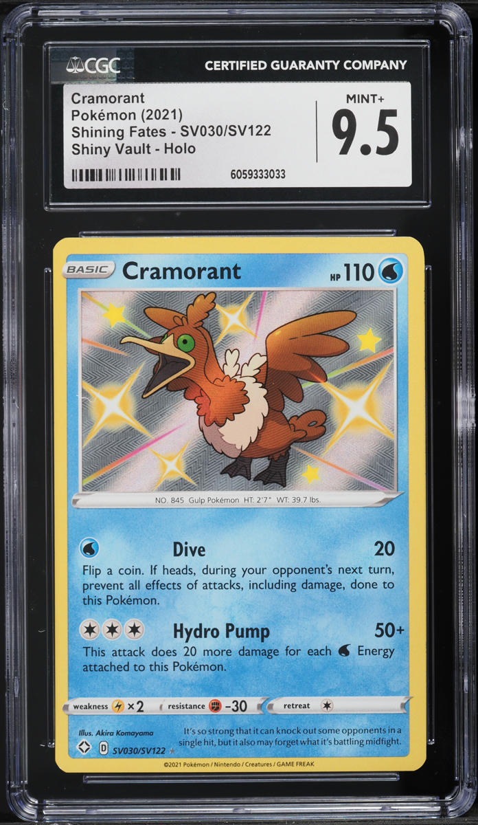 2021 Pokemon Sword & Shield Shining Fates Shiny Cramorant #SV030 CGC 9.5  MINT+ on Fanatics Collect