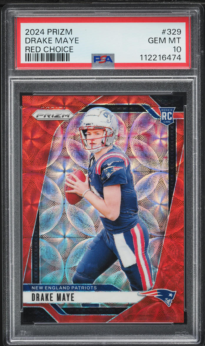 2024 Panini Prizm Red Choice Drake Maye ROOKIE /20 #329 PSA 10 GEM MINT