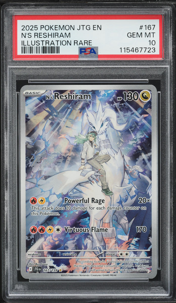 2025 Pokemon SV Journey Together IR N's Reshiram #167 PSA 10 GEM