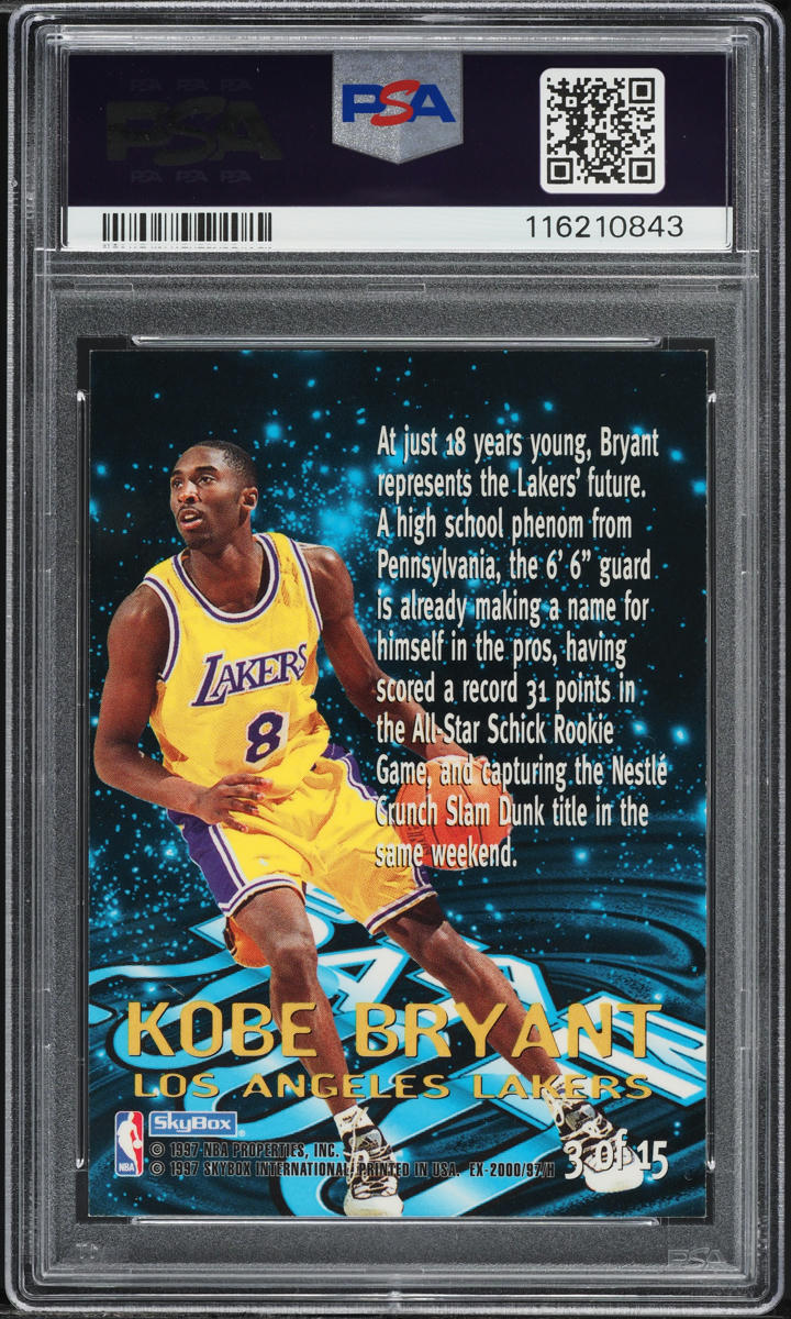 1996 Skybox E-X2000 Star Date 2000 Kobe Bryant ROOKIE #3 PSA 7