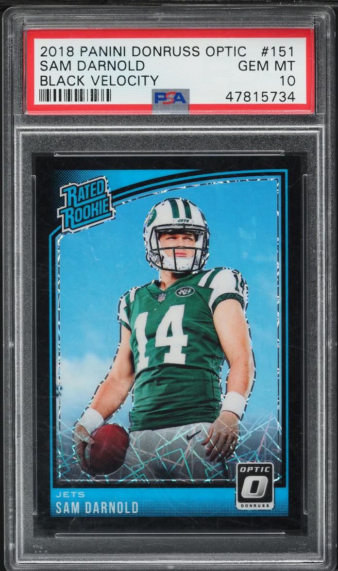 2018 Donruss Optic Black Velocity Sam Darnold ROOKIE /25 #151 PSA 10 GEM MINT