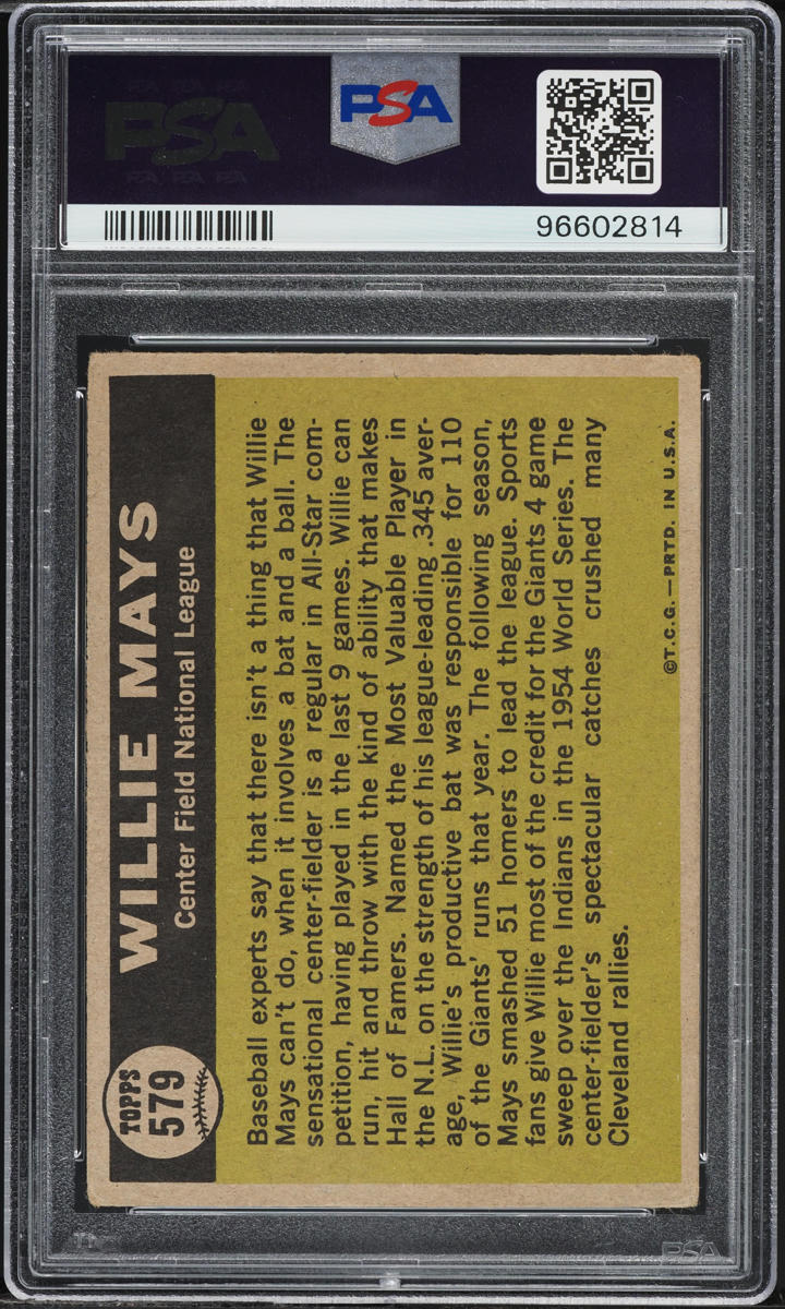 1961 Topps Willie Mays ALL-STAR #579 PSA 3 VG