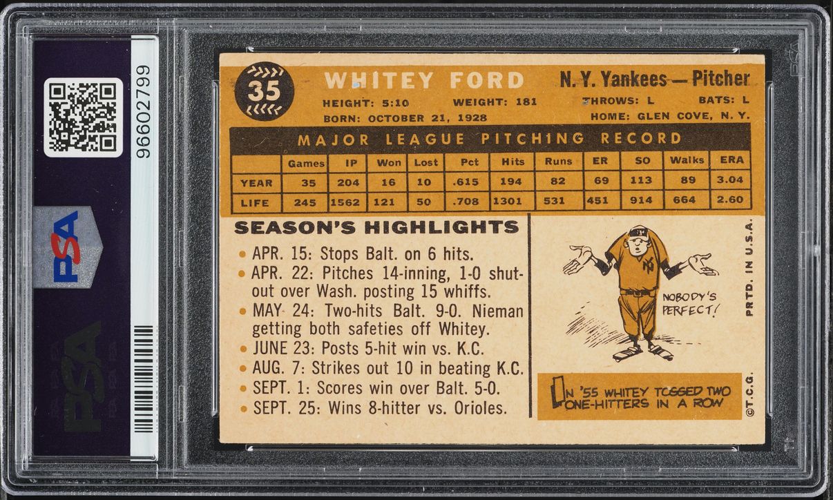 1960 Topps Whitey Ford #35 PSA 5 EX