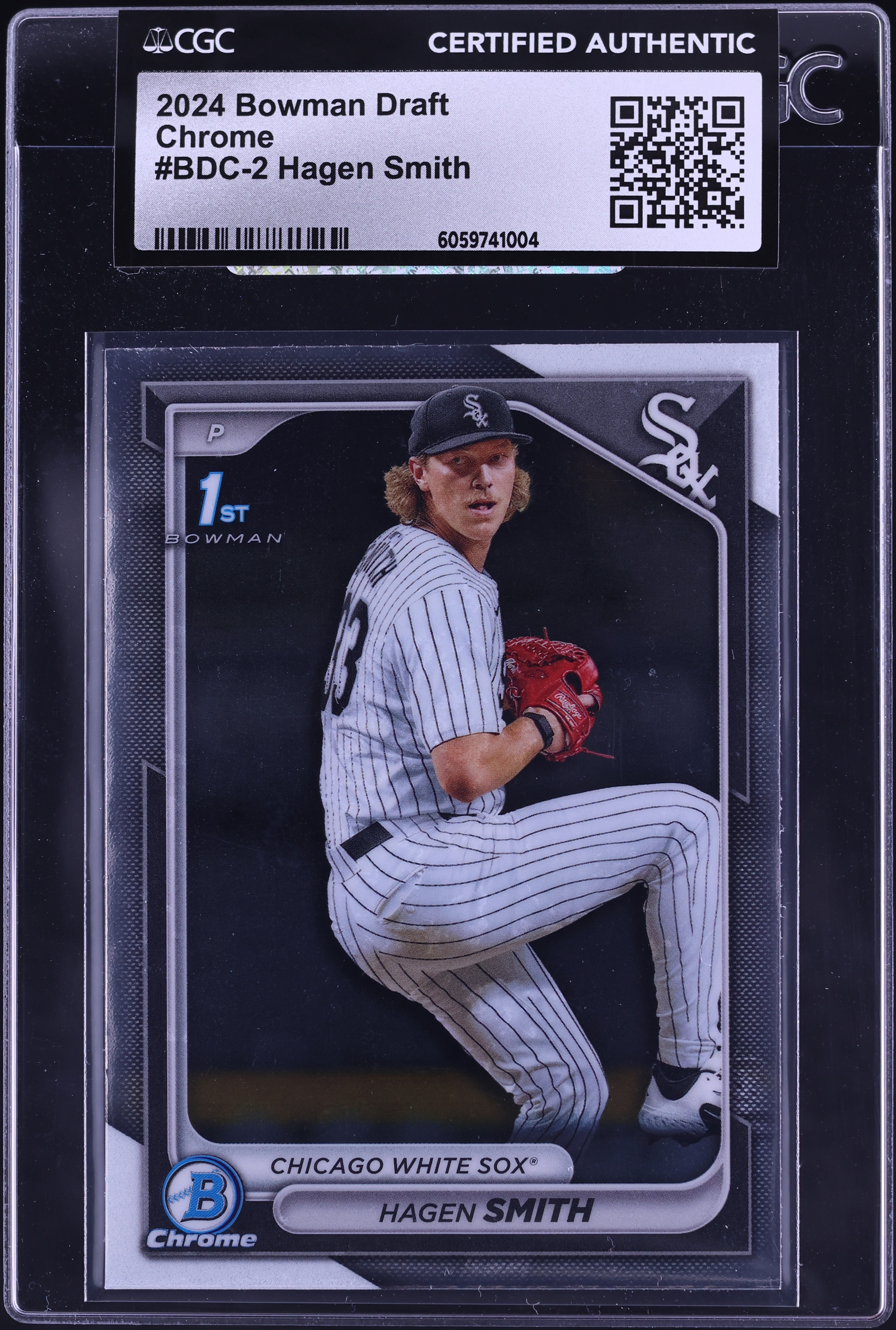 2024 Bowman Chrome Draft Hagen Smith PROSPECT #BDC-2 CGC AUTH on 